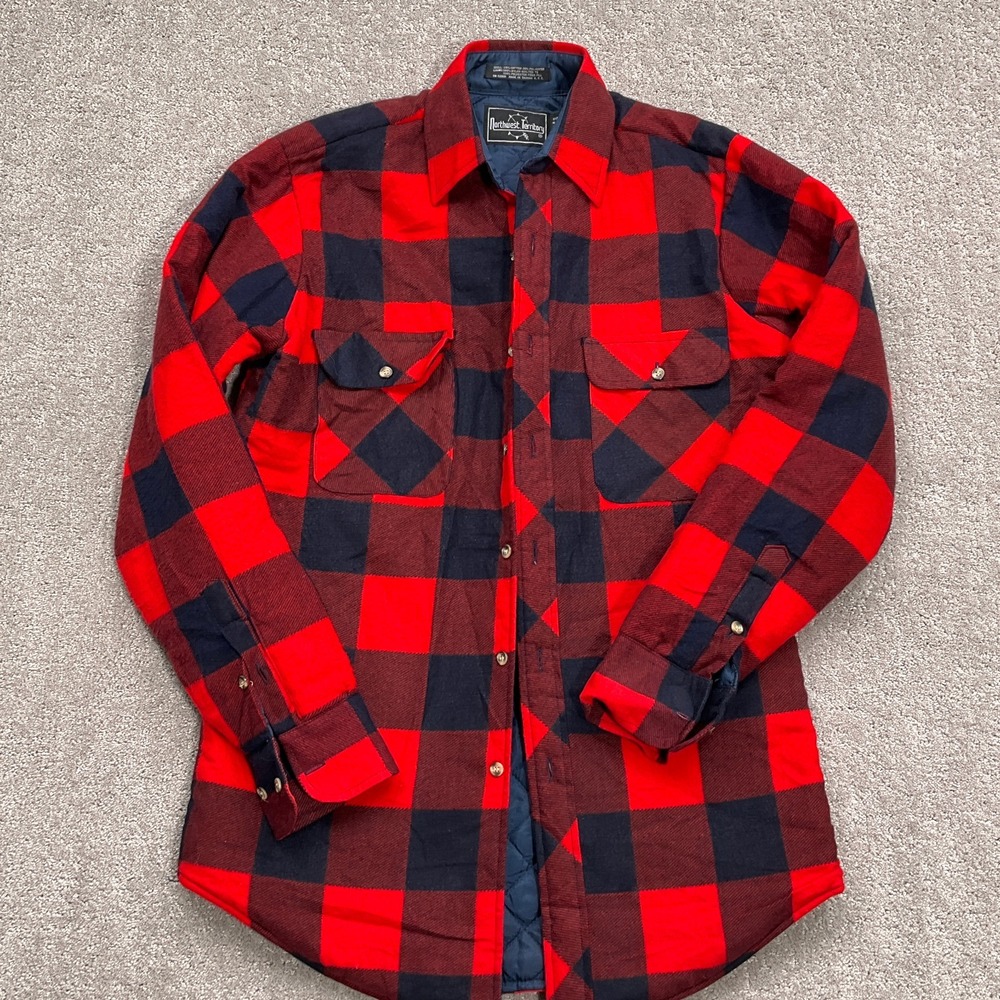Northwest Territory Shirt Men S Red Black Buffalo Plaid‎ Quilt Lined Lumberjack